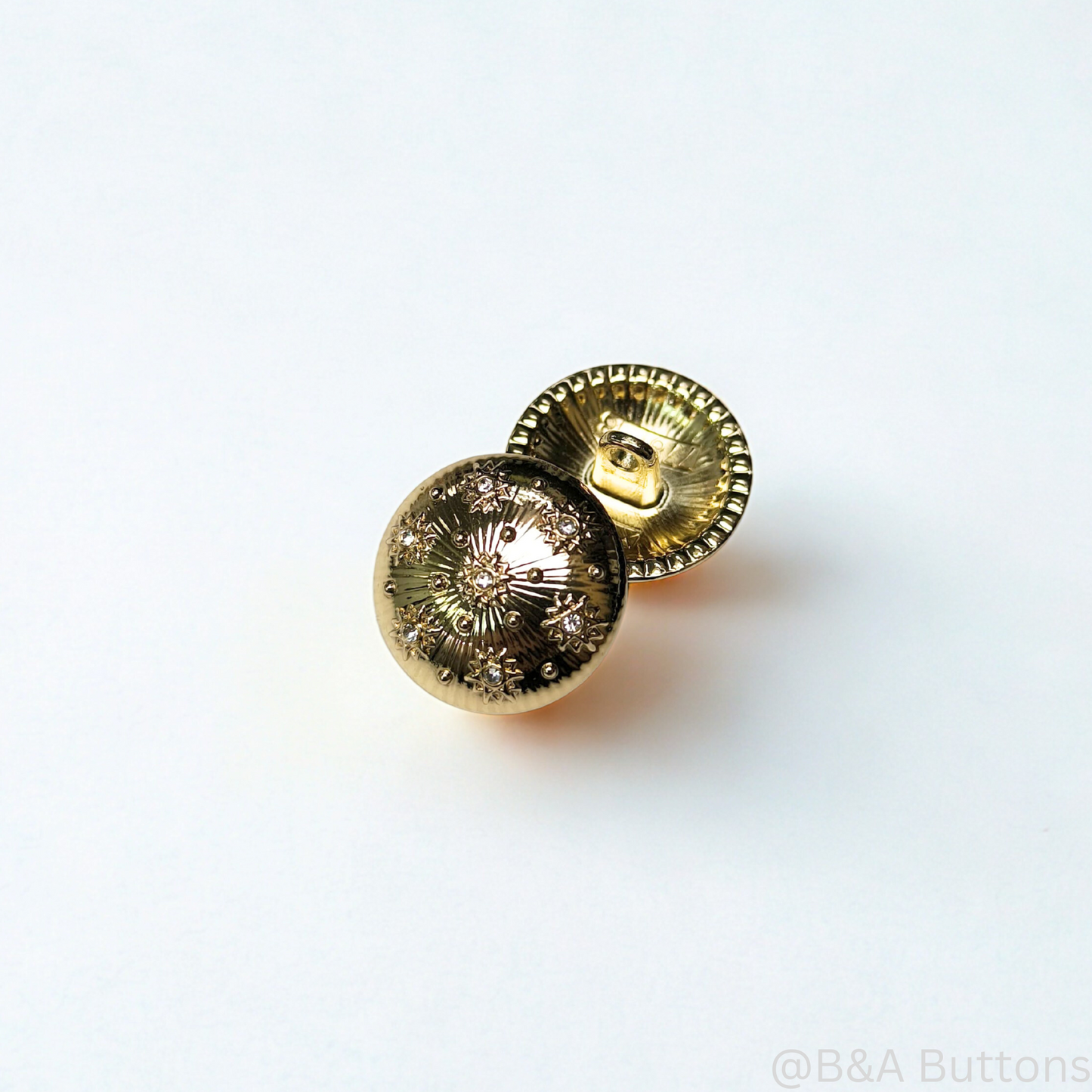 Starburst Dome Golden Shank Button (10pcs/bag)