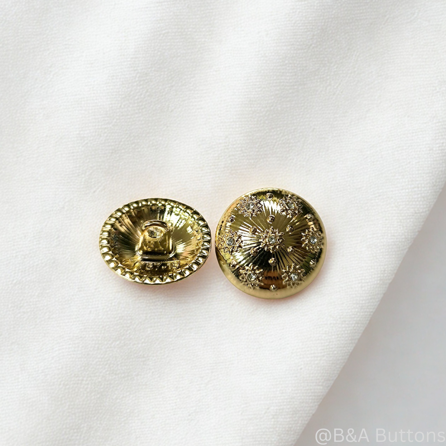 Starburst Dome Golden Shank Button (10pcs/bag)