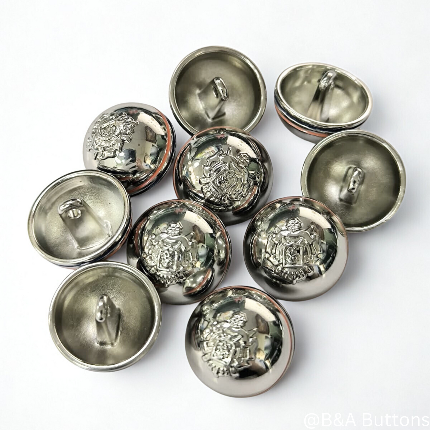 Classic Sliver Metal Button – 10pcs/bag
