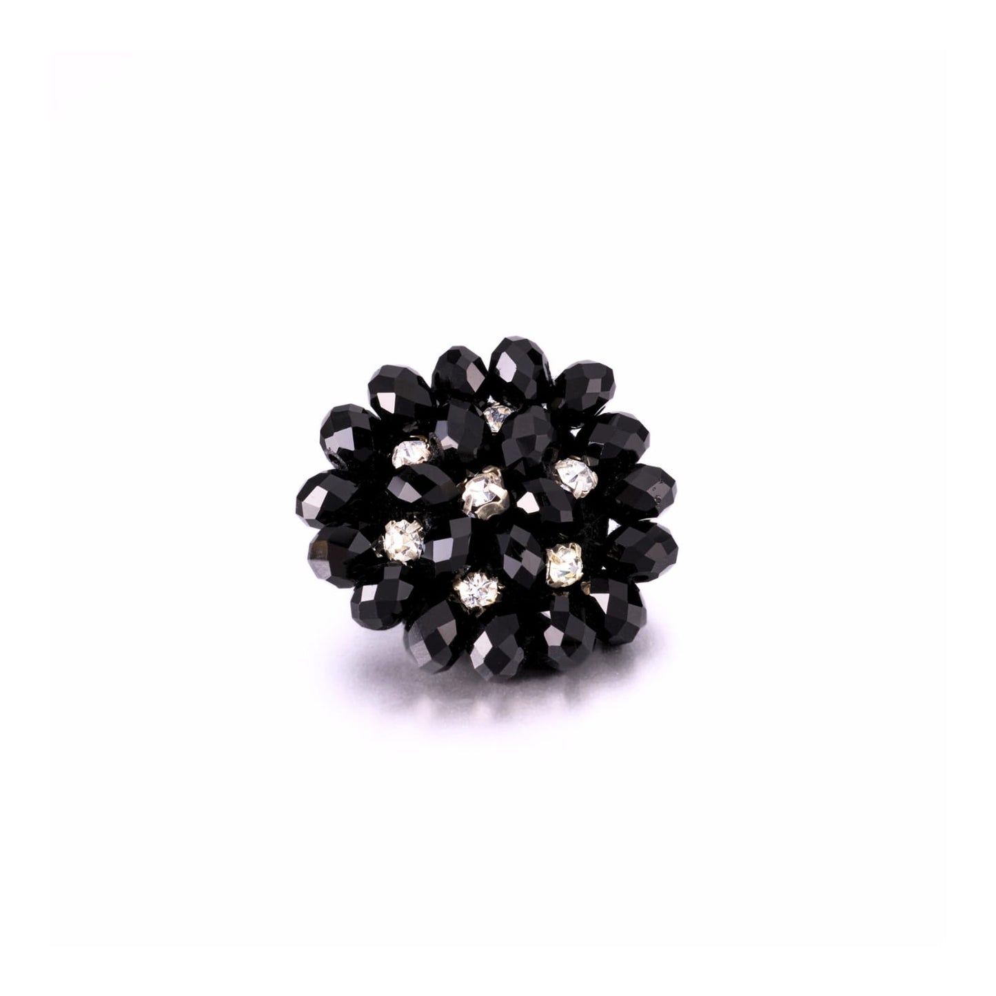 "Midnight Elegance" crystal beads shank buttons