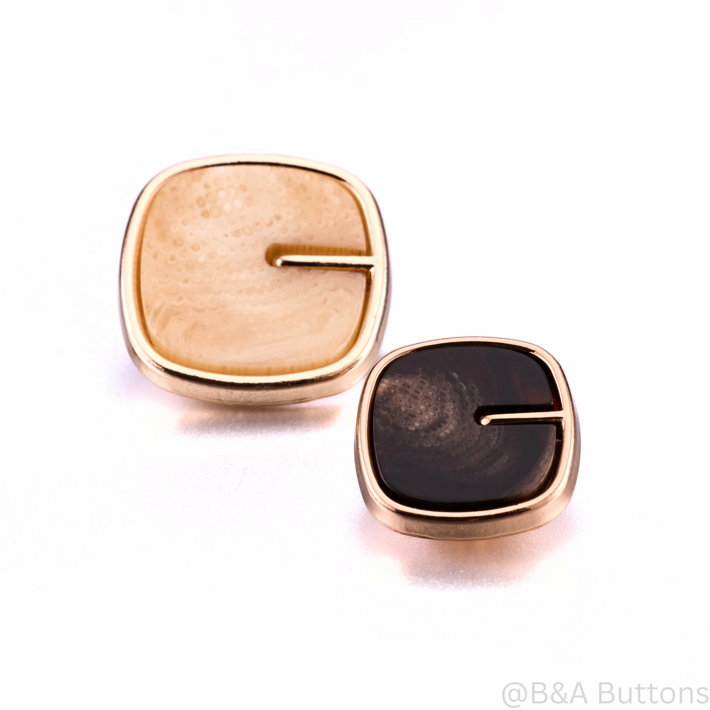 Brown Marble Square Button