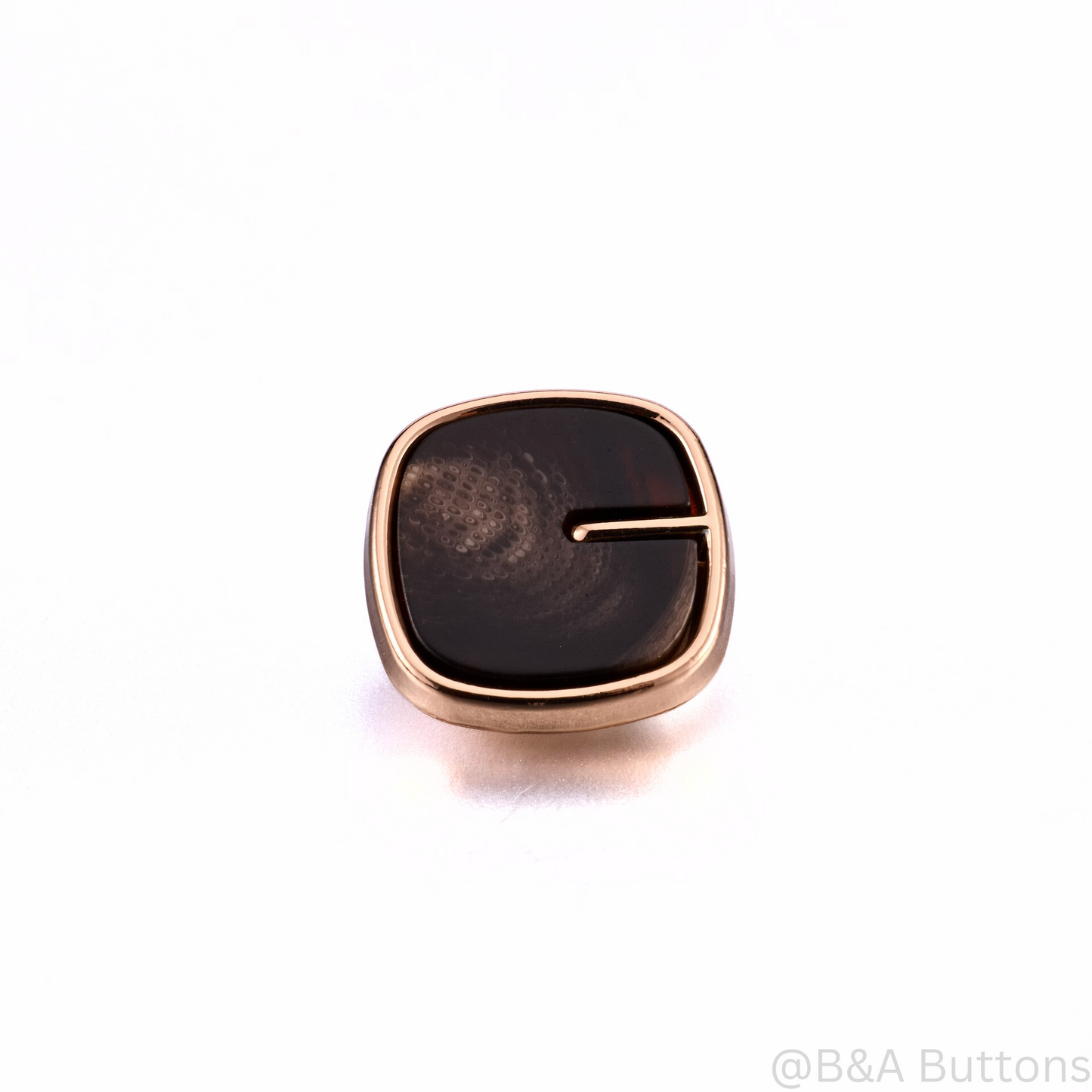 Brown Marble Square Button