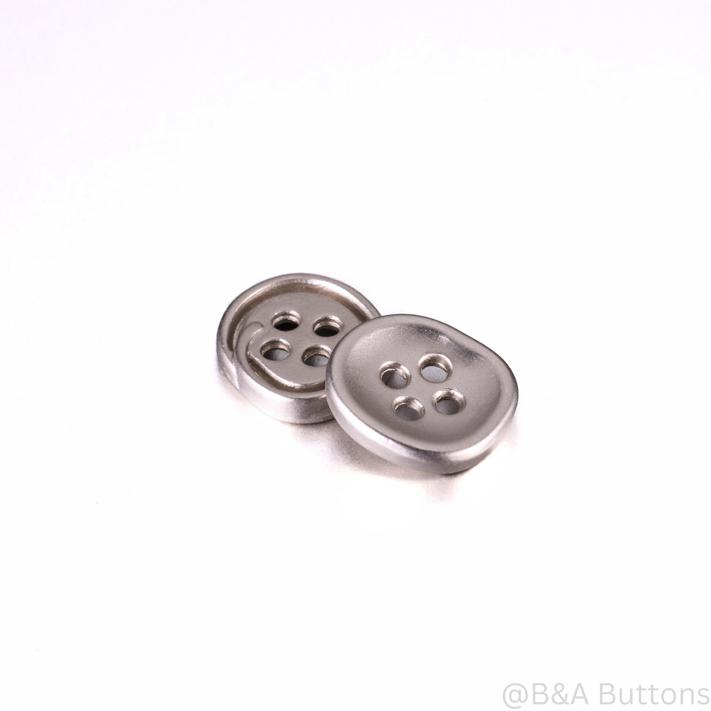 Mini Modern Silver Luster Metal Button
