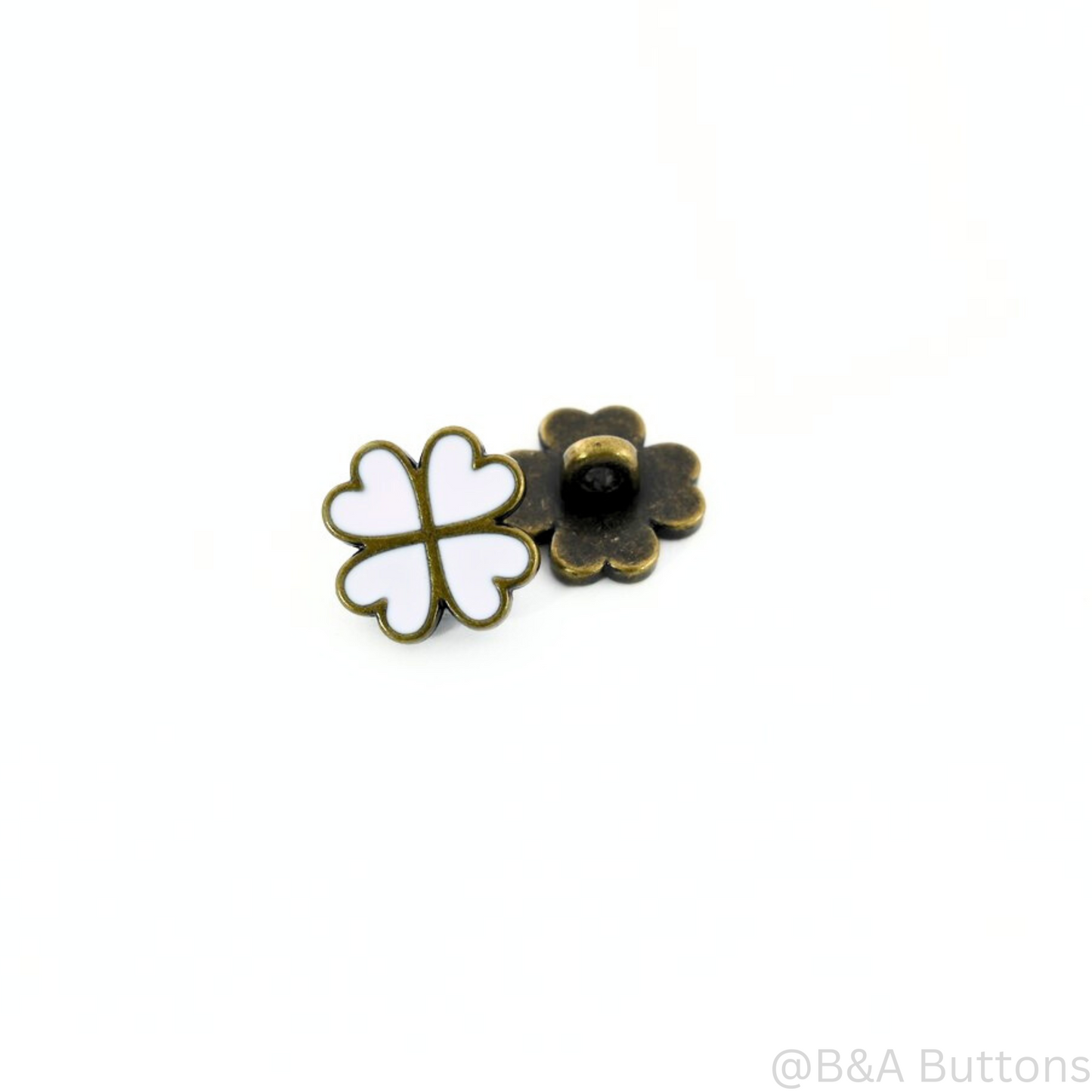 Lucky Clover Metal Shank Button (10pcs/bag)