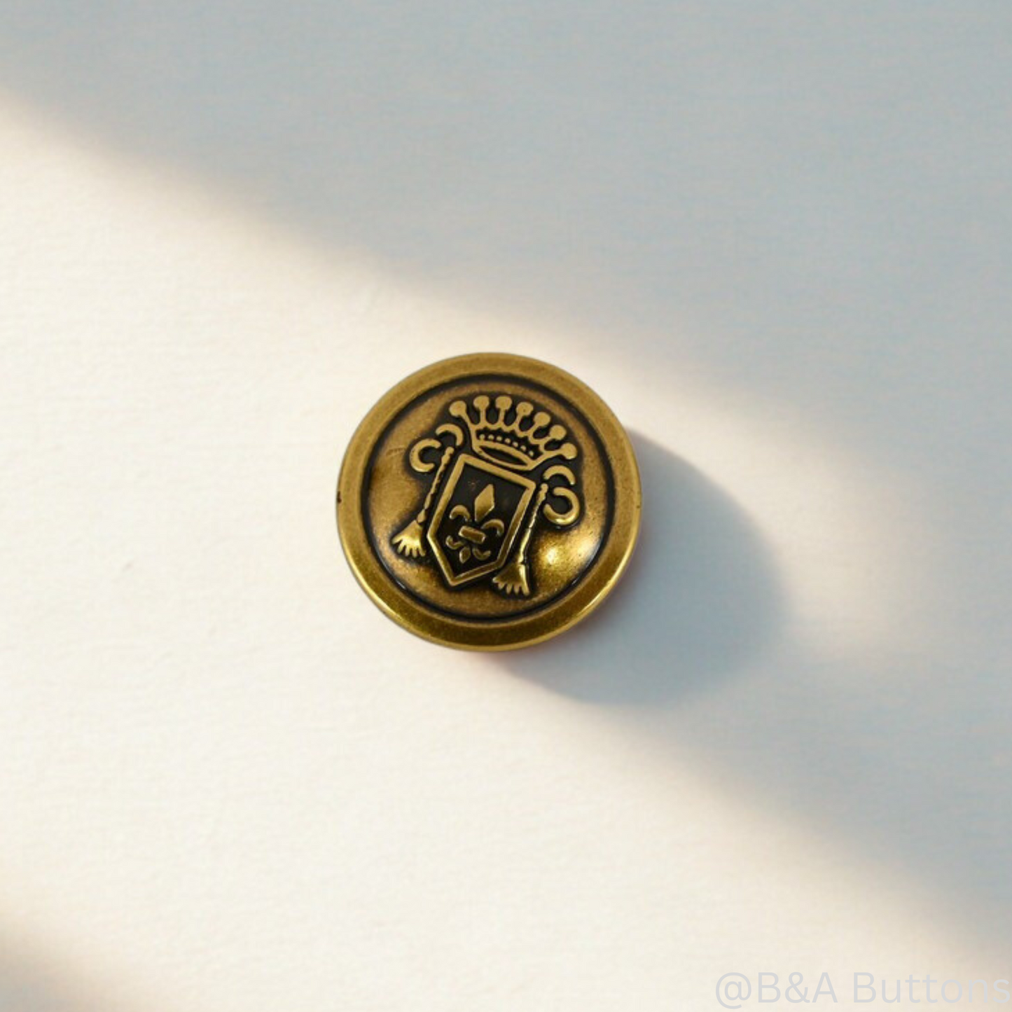 Vintage Crest Metal Shank Button (10pcs/bag)