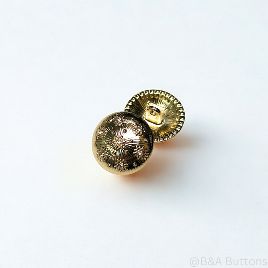Starburst Dome Golden Shank Button (10pcs/bag)