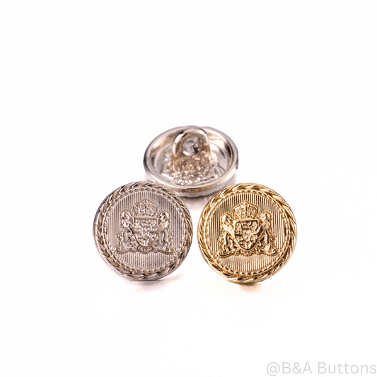 Mini Regal Crest Emblem Buttons