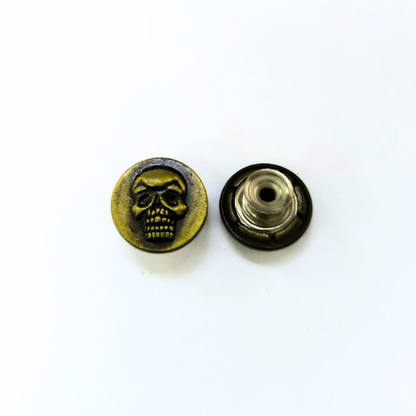 Skeleton Embossed Jeans Buttons (20 set/bag)