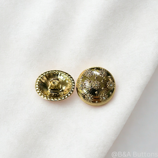 Starburst Dome Golden Shank Button (10pcs/bag)