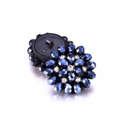 "Midnight Elegance" crystal beads shank buttons