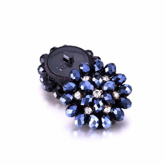"Midnight Elegance" crystal beads shank buttons