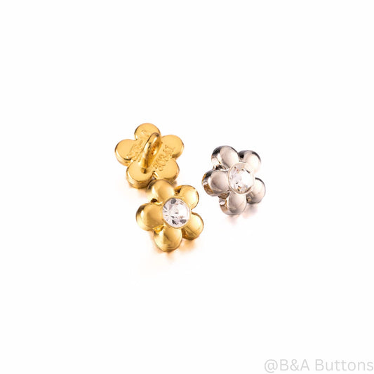 Petal Elegance Crystal Buttons