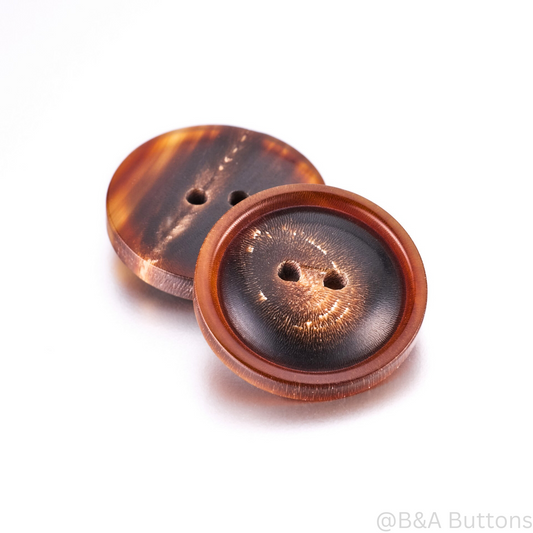 Aurora Ebony Real Horn Buttons- 10pcs/bag