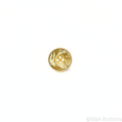 Golden Swirl Metal Button