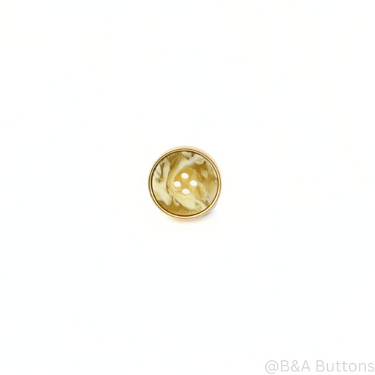Golden Swirl Metal Button