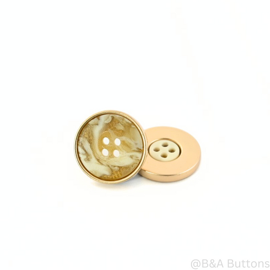 Golden Swirl Metal Button