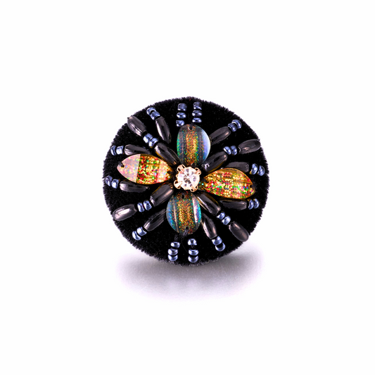 Golden Noir Blossom Shank Buttons