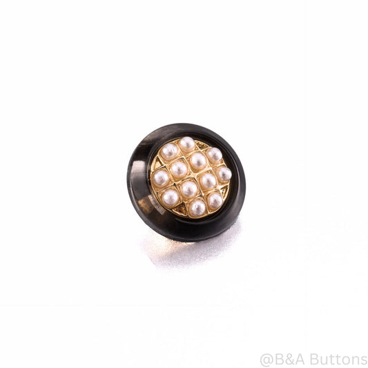 Pearl Grid Vintage Button