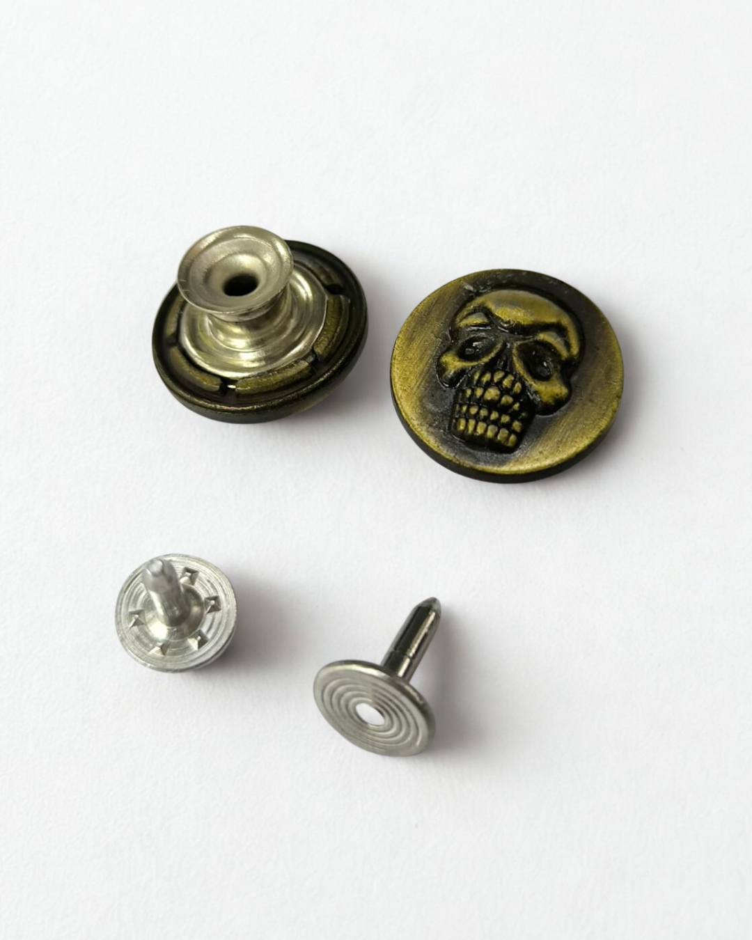 Skeleton Embossed Jeans Buttons (20 set/bag)