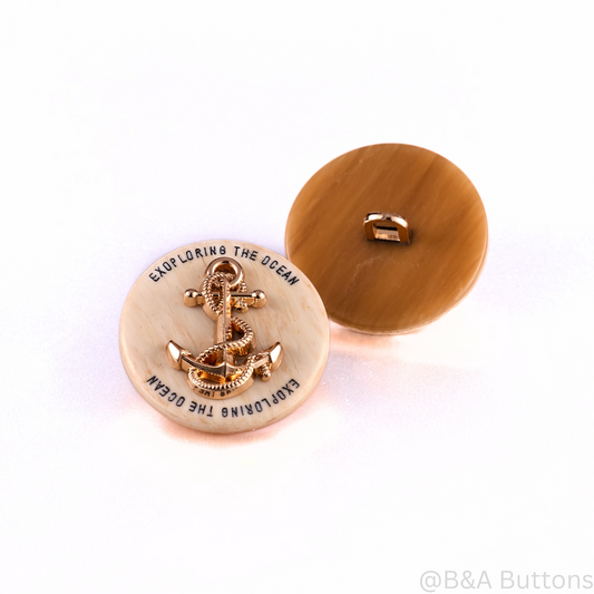 Ocean Anchor Button (Cream)