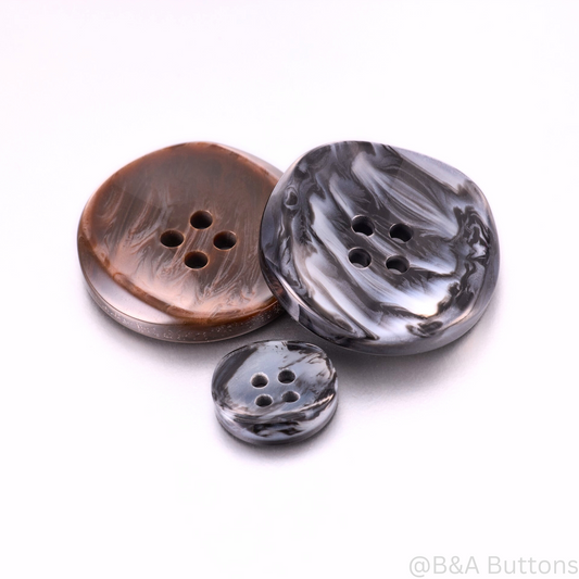 Luxe Shinny Marble Resin Button
