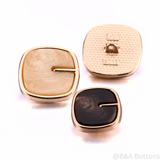 Brown Marble Square Button