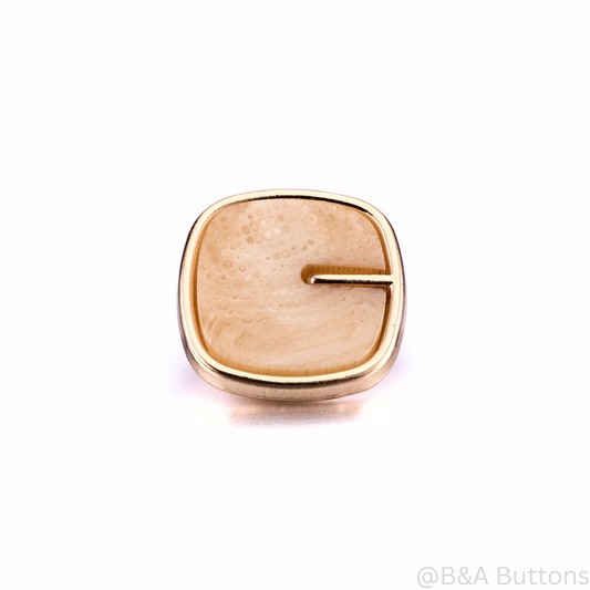 Cream Marble Square Button