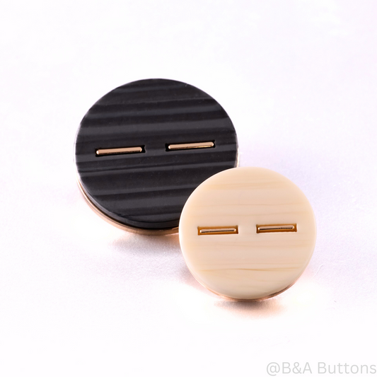 Minimalist Striped Metal Shank Button