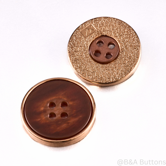 Maple Wood Metal Button