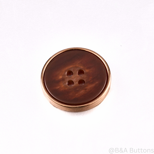 Maple Wood Metal Button