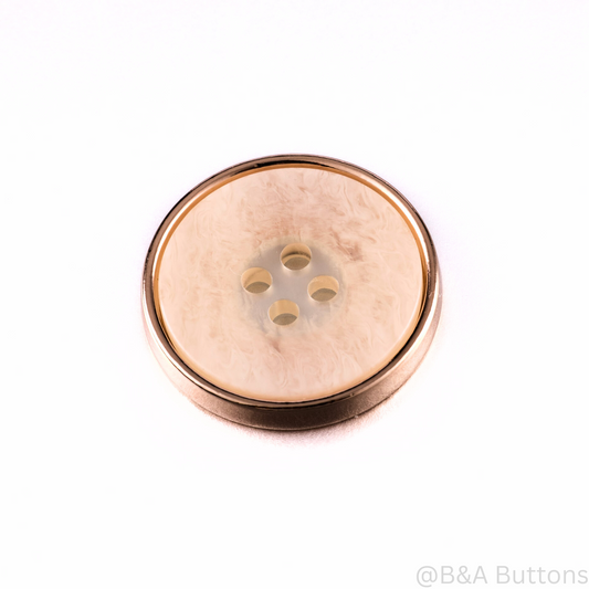 Ivory Metal Button