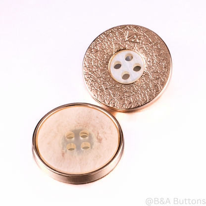 Ivory Metal Button