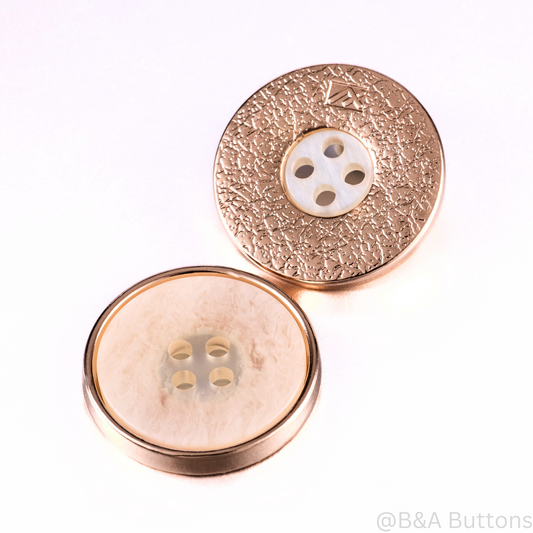 Ivory Metal Button