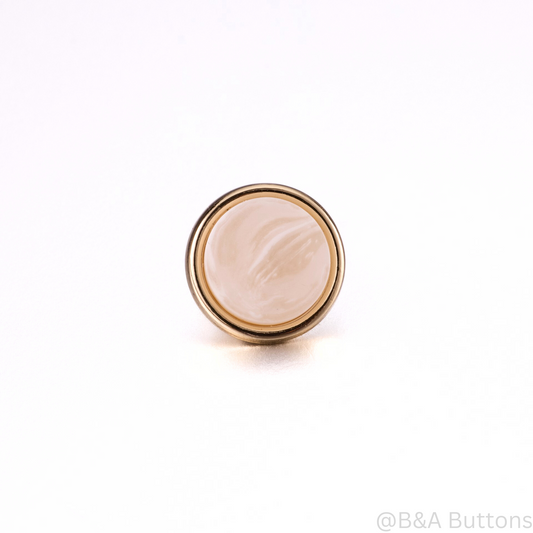 Mini Cream Marble Button