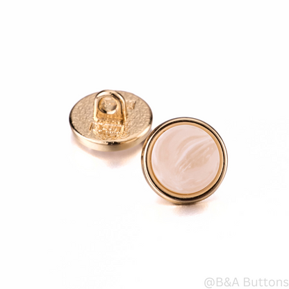 Mini Cream Marble Button