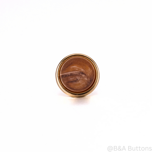 Mini Brown Marble Button