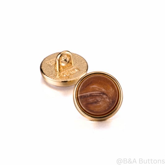 Mini Brown Marble Button