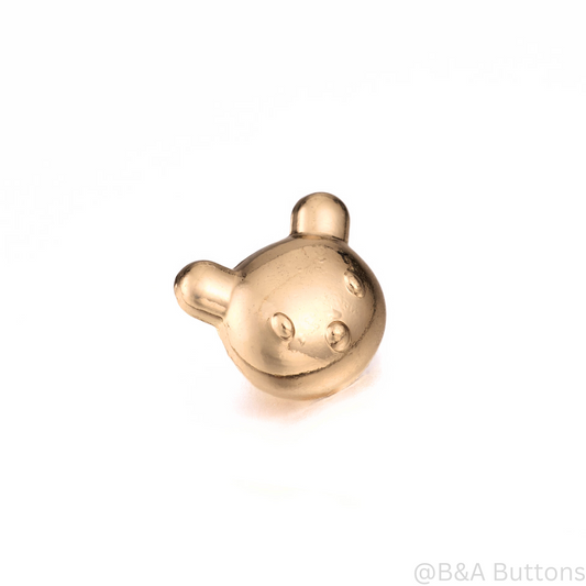 Mini Golden Bear Face Button