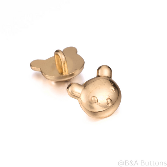 Mini Golden Bear Face Button