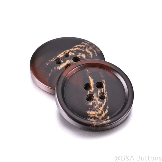 Dark Brown Imitate Horn Button