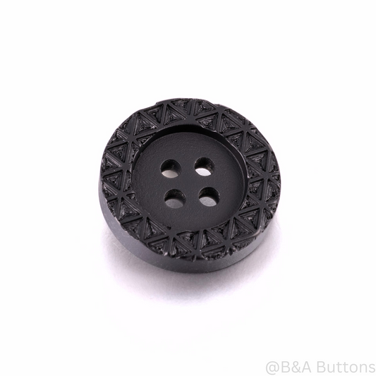 Matt black triangle resin buttons