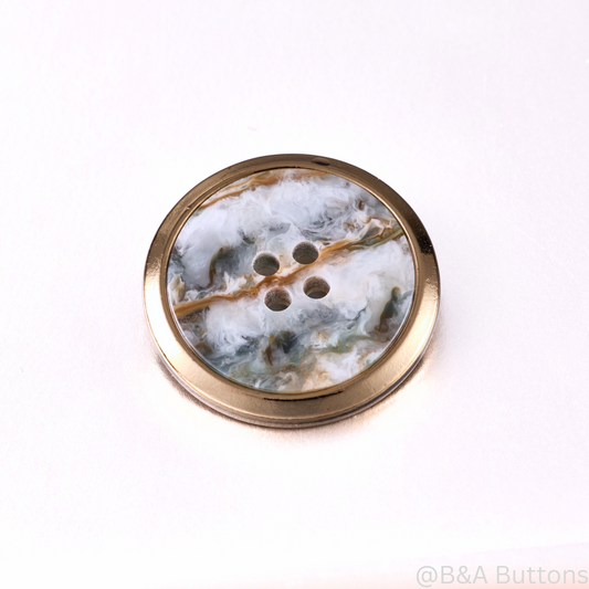 Ocean Breeze Marble Button