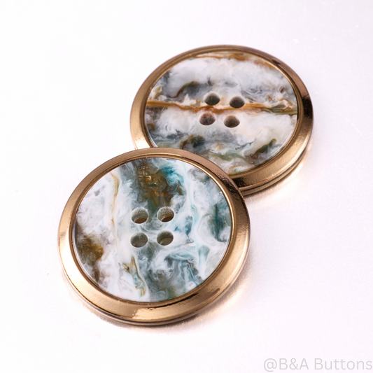 Ocean Breeze Marble Button