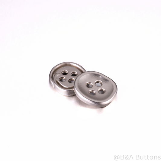 Mini Modern Silver Luster Metal Button