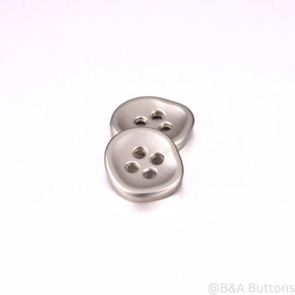 Mini Modern Silver Luster Metal Button