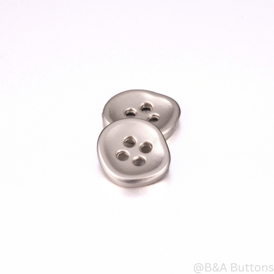 Mini Modern Silver Luster Metal Button