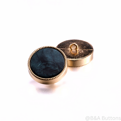 Dark Green Marble Shank Button