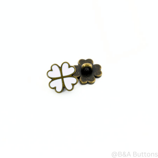 Lucky Clover Metal Shank Button  (10pcs/bag)