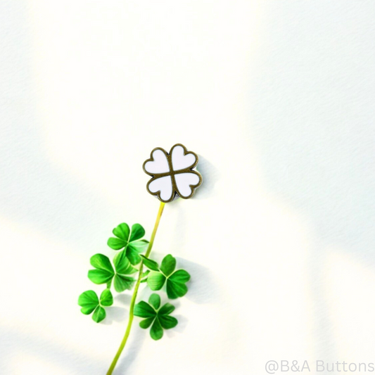 Lucky Clover Metal Shank Button  (10pcs/bag)
