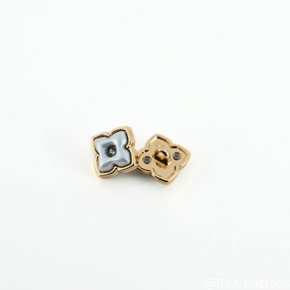 Clover Jewel Metal Shank Button 10pcs/bag